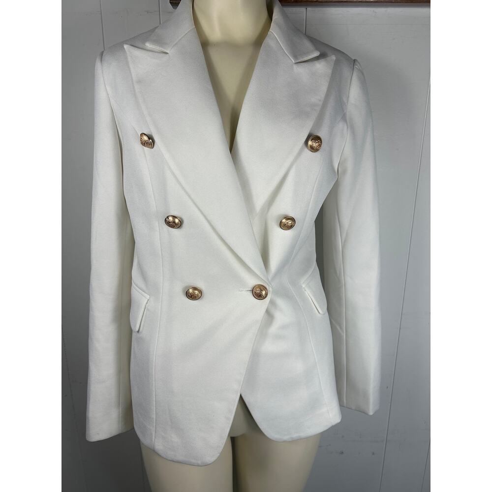 Lioness White Palermo Double Breasted Jacket with Gold Buttons. Size S. - Picture 3 of 7